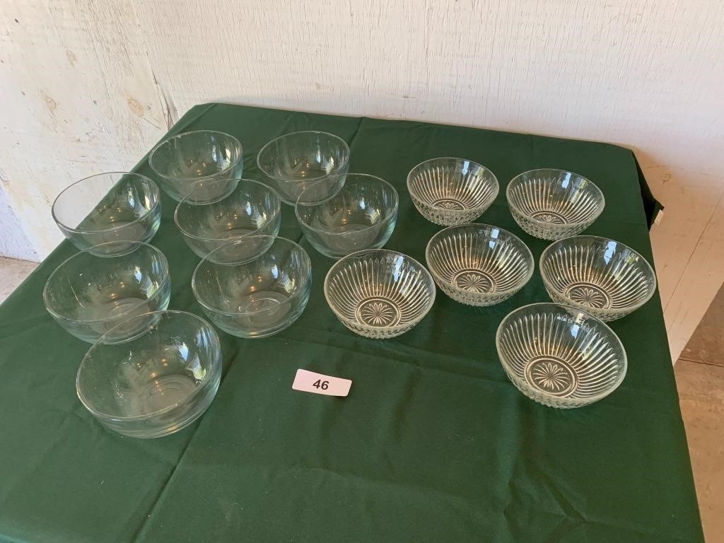 (2) Sets of Small Matching Glass Bowls