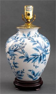 Chinese Blue and White Porcelain Lamp, 20th C