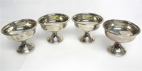 4 ANTIQUE STERLING SILVER FOOTED BOWLS C1903-1915