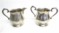 PRIESNER STERLING SUGAR BOWL & CREAMER