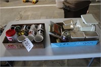 (2)Assort. Mugs & Plastic Storage