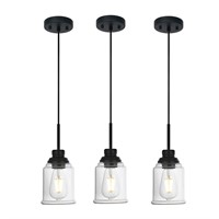 Lucidce Industrial Pendant Lighting 3-Pack, Black