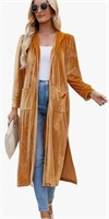New (Size S) Long Velvet Cardigan Jacket for