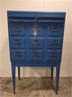 Vintage Blue painted filing cabinet