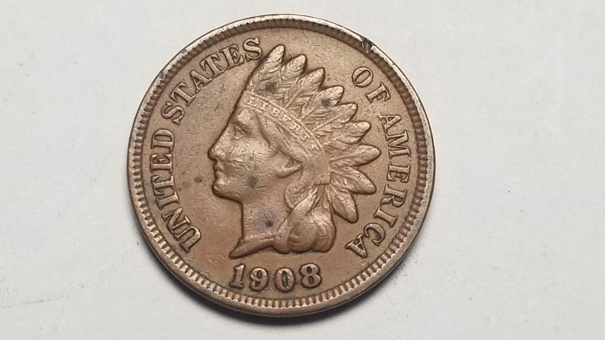 1908 Indian Head Cent Penny High Grade