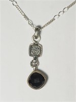 STERLING SILVER ONYX PENDANT