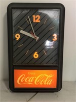 Coca Cola light up clock advertisement 19X10"