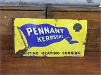Original Pennant kerosene enamel post mount sign