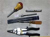 Craftsman Tin Snips, Glass Cutter, File, Hold-E-Z.
