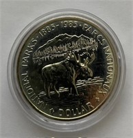 Canadian 1885-1985 $1.00 Silver Dollar-B.U
