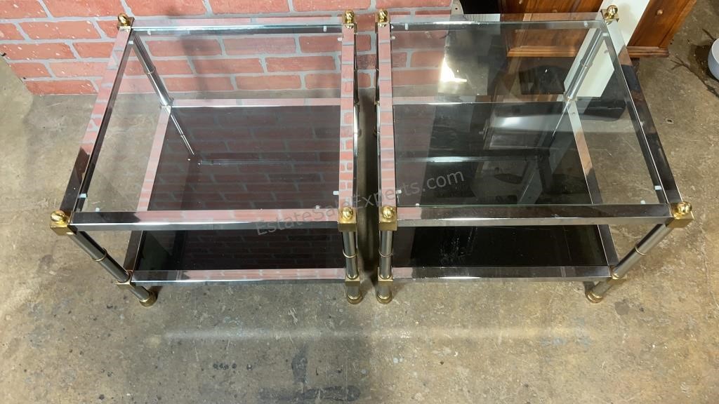 Pair of Glass end Tables 20x20x16