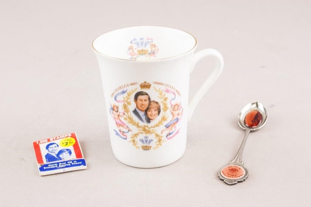 British Charles & Diana Porcelain Mug & Spoon