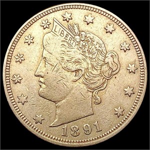 1891 Liberty Victory Nickel CLOSELY UNCIRCULATED
