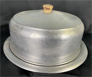 Vtg Aluminum Cake Plate And Dome
