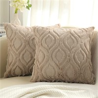 (covers only) Faux Wool Couch Pillow Covers