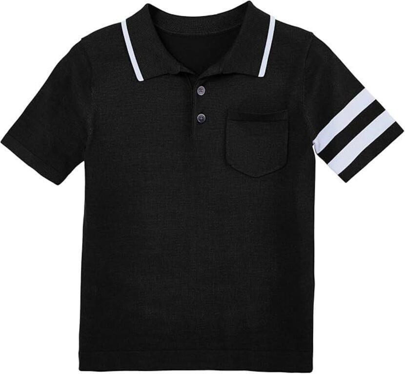 Boys Short Sleeve Knit Polo Shirts Kids School Uni