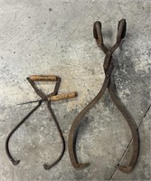 “Ithaca ice & coal” tongs and ice pick with