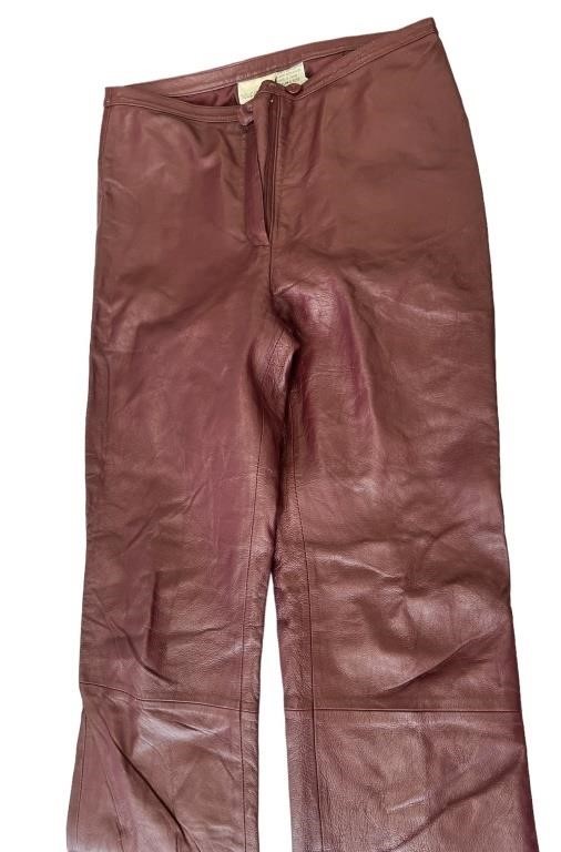 Newport News Maroon Leather Pants (4)