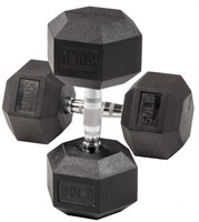 BalanceFrom Rubber Coated Hex Dumbbell Weight Set,