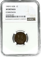 1909-S VDB Lincoln Wheat Cent Penny NGC XF Details