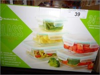 24 PC Glass Containers with lids