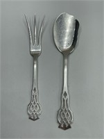Lunt Chippendale Lemon Fork and Jelly Spoon