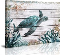 Lot of 2 Turtle Pictures Artwork Ocean Décor 20x28