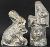 TWO VERY LARGE EASTER BUNNY CANDY MOLDS