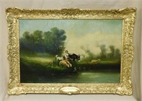 Early A. Donelli Artist Signed Oil on Canvas.