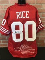 Jerry Rice Autographed Football Jersey