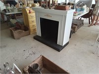 painted white wood fireplace mantle