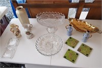 Clear Glass Footed Fruit Dish