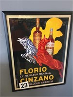 FLORIO CINZANO SIGNED FRAMED WALL ART