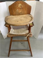 Bresnahan Antique Wooden Baby High Chair