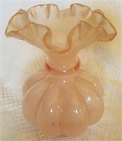 ca. 1940 Fenton rose overlay bud vase