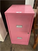 Pink Metal 2 Drawer Filing Cabinet.