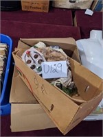 Large box of glass and Walt Disney items