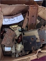 Full box of old door hardware