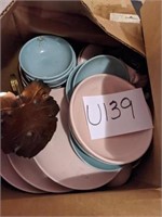 Full box of Russell Wright pottery