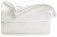 Bedsure White Throw Blanket Super Soft Flannel