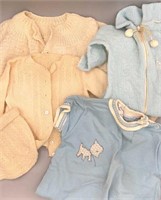Vintage baby sweaters/bonnet/onesies