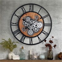 Lafocuse 23 Moving Gears Wall Clock  Rustic