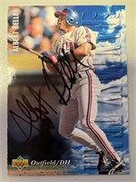 Indians Albert Belle Signed Card with COA