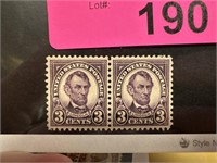 635 MINT OG PAIR 1927 LINCOLN ISSUE STAMPS