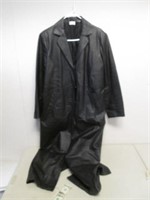 Long Newport News Leather Jacket Coat No