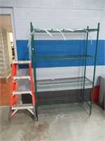 Shelving unit and 4ft step ladder.