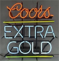 (QQ) Coors Extra Gold Neon Sign, 3 Tones, 20