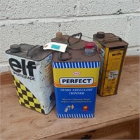 Four Vintage 5 Litre Oil/Thinners/Wax  Cans