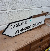 Road Direction Sign "Athmore Church" - With