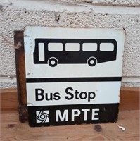 MPTE Enamel Bus Stop Sign - Double Sided